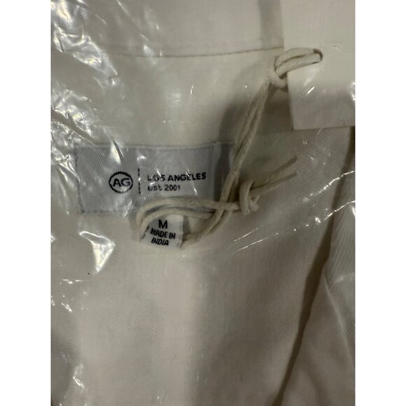 AG Los Angeles White Short-Sleeve Button-Up Shirt M 100% Cotton Made In India - Picture 6 of 7